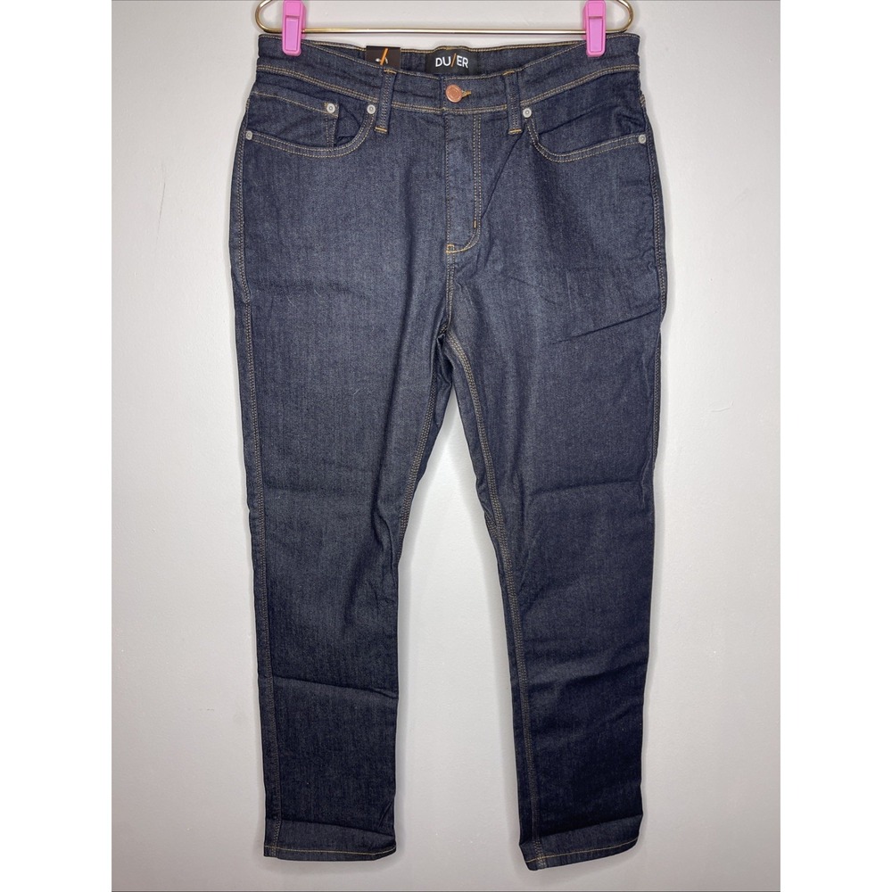 Mens Du/er Fireside Denim Relaxed Taper Fleece Lined Pant 34W x 30L